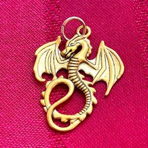 5/$10❤️❤️❤️NEW Brass Dragon Pendant Charm